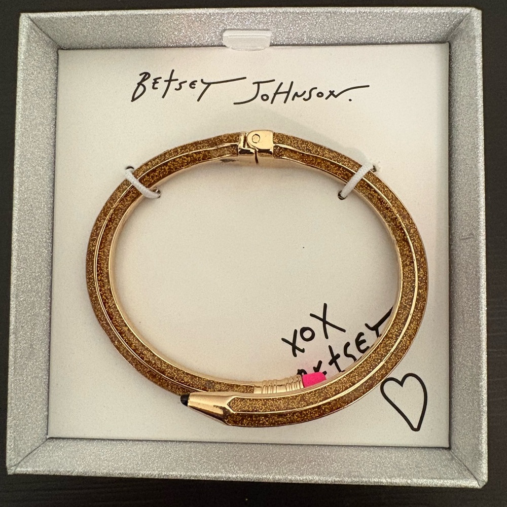 Betsey Johnson Gold Glitter Pencil Bracelet